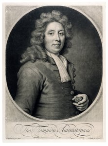 Portret van Thomas Tompion, gegraveerd door John Smith door Godfrey Kneller